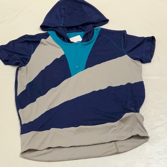 Spyder CYCLING HOODED top - Royal/Grey/Turq - Picture 1 of 12